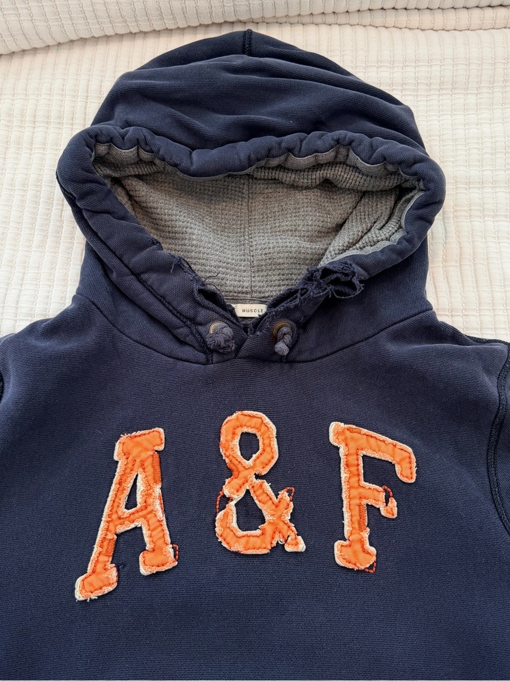 Abercrombie & Fitch Y2K Vintage Distressed Muscle Fit Hoodie Size Large - Picture 7 of 10